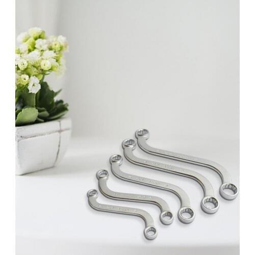 5Pcs C/U Shape Multifunctional Double Ended Ring Spanner Wrench Set Repair Tool 12 Angle Socket Wrench Tools 8-22mm Dual-use