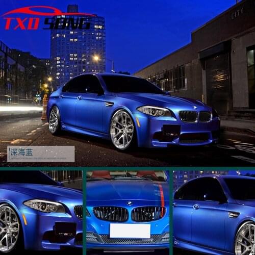 7 Sizes For choice Premium Blue ICE Satin Chrome Car Vinyl Wrap Film Matte Chrome Vinyl Wrapping Bubble Free Car Wrapping