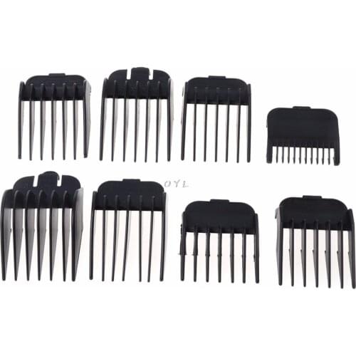8Pcs Universal Hair Clipper Limit Comb Guide Attachment Size Barber Replacement