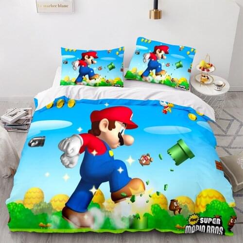 Super Mario series Mario Brothers action figure original three-piece quilt cover Oside 3d printing home textile three-piece set