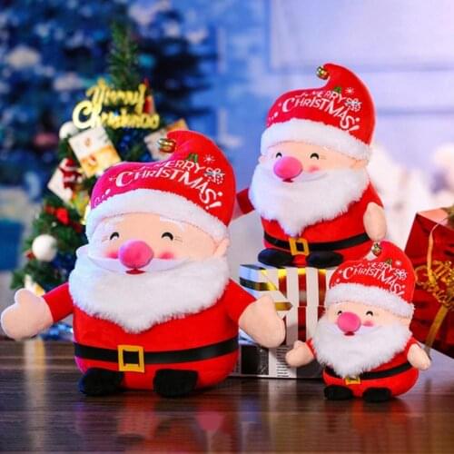 Delicate Craft Christmas Santa Toy Lovely Expression Three-dimensional Christmas Santa Plush Toy for Decoration