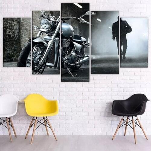 Piece canvas painting motorcycle car HD posters and prints canvas painting wall art for living room decor free shipping
