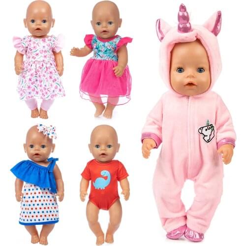 Hot 5Pcs/Set Fit 17inch 43cm Doll Clothes Born Baby Suit For Baby Birthday Festival Gift