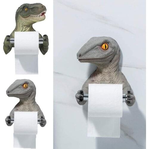Tissue Box Creative Resin Wall Rack Toilet Paper Holder Stand Cartoon Dinosaur Towel Rack Bedroom Roll Holder