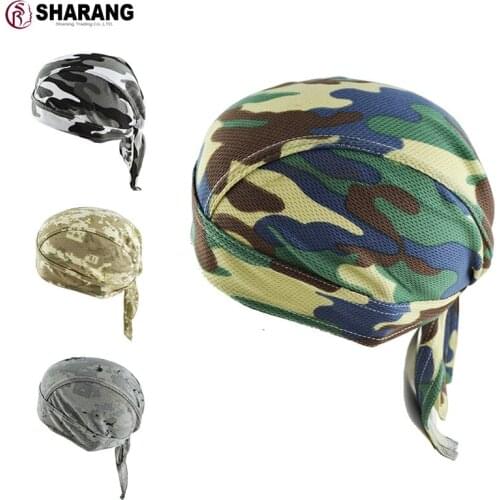 Cool Breathable Camouflage Pirate Hat Mesh Fabric Long Tail Hat Hip Hop Riding Helmet