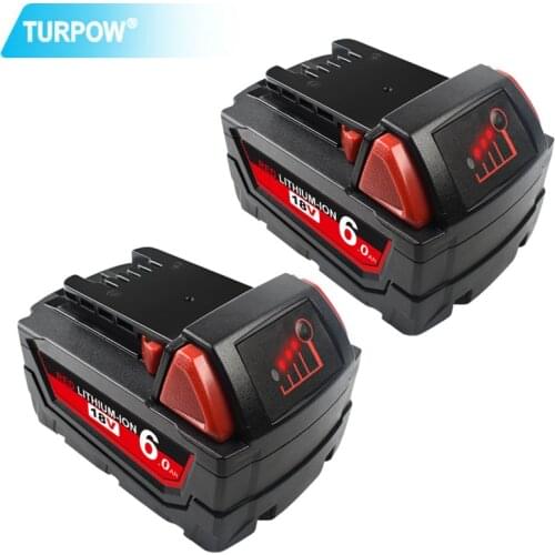 Turpow Rechargeable Li-ion Battery For Milwaukee M18 6000mAh Power Tools Replacement 48-11-1815 48-11-1850 48-11-1840 10L