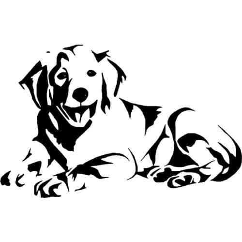 LLY-0038 Fashion Labrador Retriever Puppy Golden Retriever Lying Modeling Car Sticker PVC Auto Motorcycle Waterproof Decal Decor