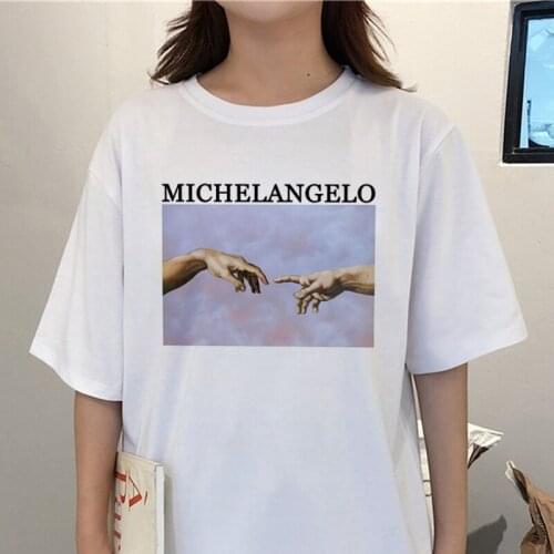 Michelangelo Cappella Sistina T-shirt Harajuku Female t shirt Ulzzang Fun Kawaii Women Tshirt New Summer Casual Tops S-2XL