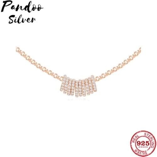 Fashion Charm Sterling Silver Copy 1:1 Copy,Pink Silver Piercing Necklace With Mini Hoops Women 2021 Jewelry Gift With Logo