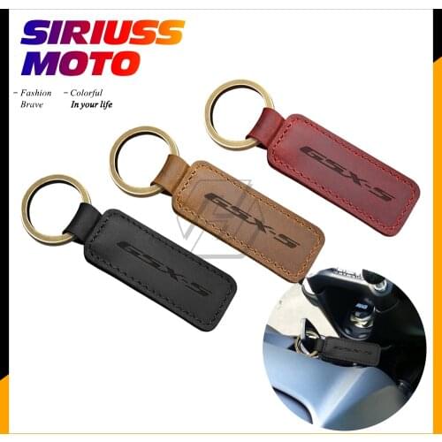 Motorcycle Cowhide Keychain Key Ring Case for Suzuki GSX-S 300 750 1000 GSX-S750 GSX-S1000 KATANA