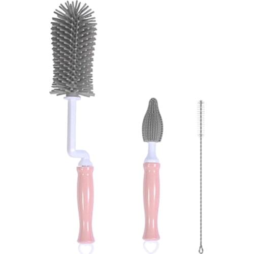 2020 Silicone 360 Degree Pacifier Cleaning Brush Set Portable for Home Travel Bottle
