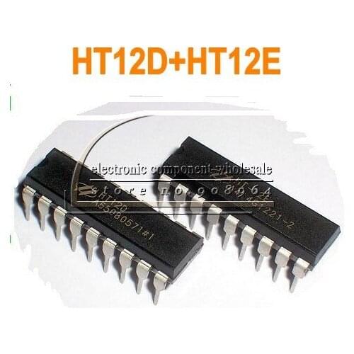 A pair 1pc HT-12D HT12D decoder and 1pc HT-12E HT12E encoder IC Remote control ic chip