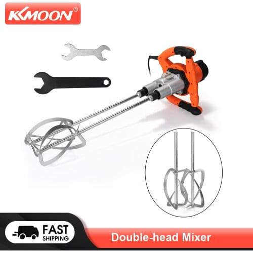 KKMOON 2500W 220V Hand-held Electric Mixer Mixing Machine Paint Putty Cement Concrete Double Rod Electric Mixer 6 Speed Optional