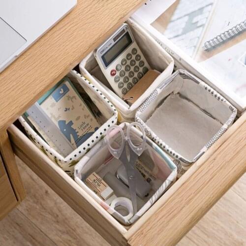Foldable Desktop Storage Basket Sundries Storage Box Underwear Cosmetic Organizer Jewelry Scarf Socks Storage Basket Bags