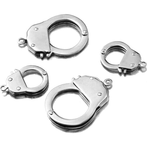 High Quality 316L Stainless Steel Connector Can Open Handcuffs DIY Punk Charms Bracelet Findings Jewelry Making Parts Supplies