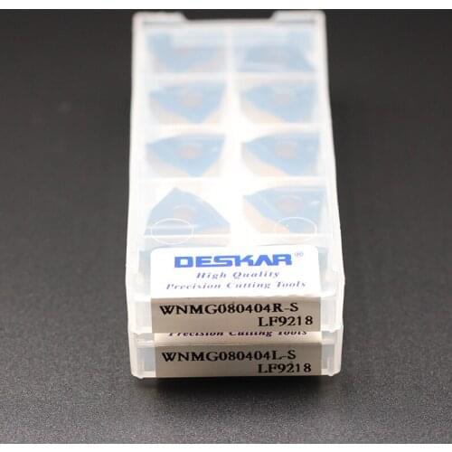 10PCS DESKAR WNMG080404R-S LF9218 WNMG080404L-S LF9218 WNMG080408 Turning Tools Carbide Inserts Lathe Cutting For Steel