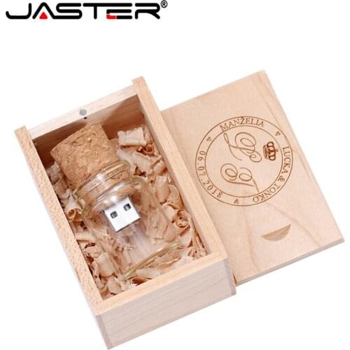JASTER Wishing floating bottles pendrive 4GB 8GB 16GB 32GB 64GBglass drift bottle cork usb flash drive memory Stick wedding gift