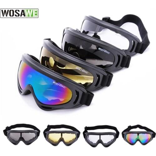 WOLFBIKE Windproof Airsoft Snowmobile Ski Goggles Protective Glasses Outdoor Motorcycle Colourful Cycling Sunglasses Eyewear