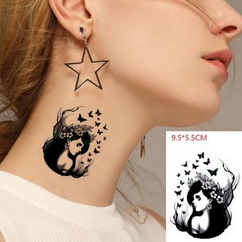 Waterproof Temporary Tattoo Sticker Butterfly Sexy Girl Flower Hand Body Art Flash Tatoo Fake Tatto for Woman Men