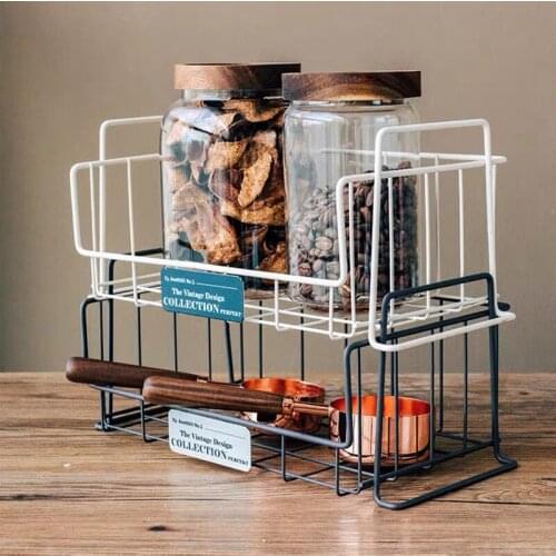 Iron Storage Basket Kitchen Desktop Flower Shelf Stackable Bookshelf Office Snacks Sundries Cosmetics Storage Home Decoration