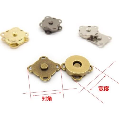 100 set 10mm 15mm 18mm hand-sewing plum-type Sewn on Magnetic snaps clasps fastening purses handbags craft buttons