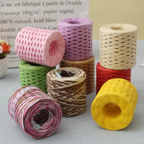 Raffia Yarn Plush 200m Rope Ribbon for Natural Paper Lafite Rafia Straw Paper Yarn Baking Packaging Twine Party Packing Craft