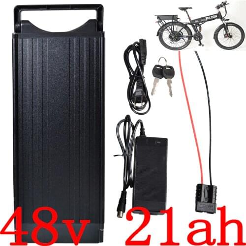 48V 1000W rear rack battery 48v 20AH electric bike battery 48V 13AH 15AH 21AH lithium ion battery with 30A BMS+54.6V 2A charger