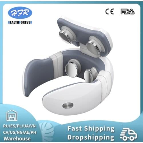 Electric Pulse Back and Neck Massager Far Infrared Heating Pain Relief Tool Healthcare Relaxation