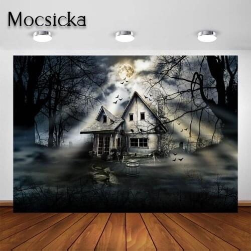 Mocsicka Cemetary Halloween Backdrop Scary Graveyard Halloween Party Portrait Photography Background Decoration Phorocall