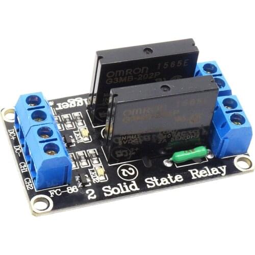 Glyduino 2 Channel 5V High Level DC Solid State Relay Module OMRON SSR AVR DSP With Resistive Fuse for Arduino