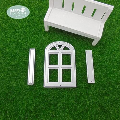 Happymems DIY Cutting Dies Window Shape Card Making Silver Metal Embellishments Scrapbooking Die Cuts DIY Gifts