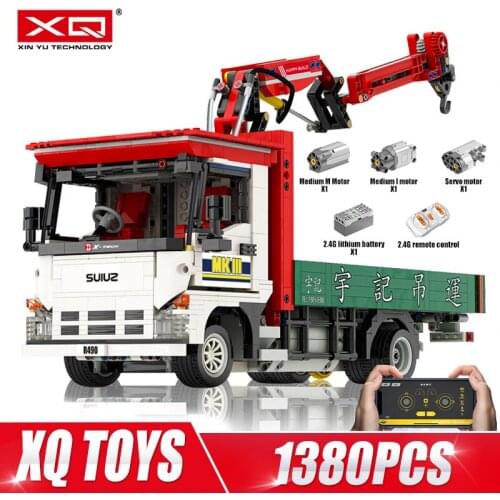 HB GC007D Remote Control High-Tech Crane Lorry Truck Car Building Blocks Assembly Bricks Kids Educational Toys Birthday Gift