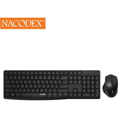 AJAZZ NACODEX A2030w Waterproof Wireless Keyboard and Mouse Ergonomics 2.4G Combos for Mute Home/Office