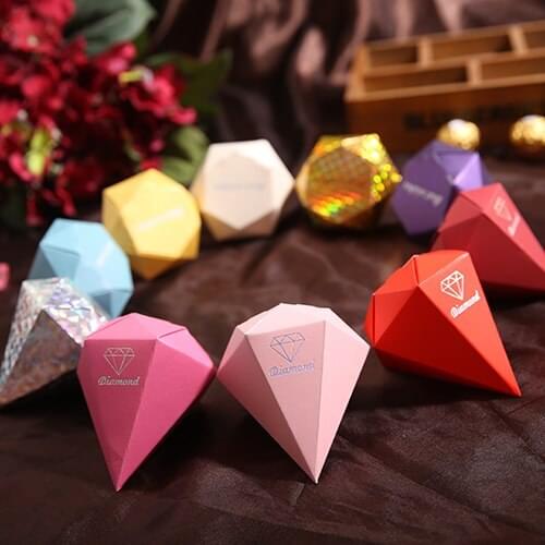 Christmas Decoration Box Wedding Favor Boxes Diamond Wedding Candy Box 100pcs Casamento Wedding Favors And Gifts