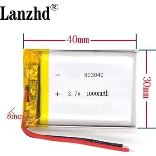20pcs 803040 3.7v 1500mAh li-ion Lipo cells Lithium Li-Po Polymer Rechargeable Battery For Bluetooth speaker PDA Tachograph toys