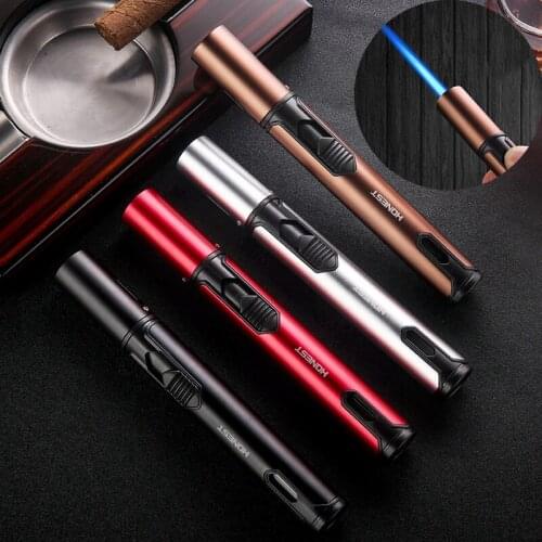 Metal Jet Torch Lighter Windproof Gas Lighters Smoking Cigar Butane Lighters Spray Gun Portable Outdoor Kitchen Lighter
