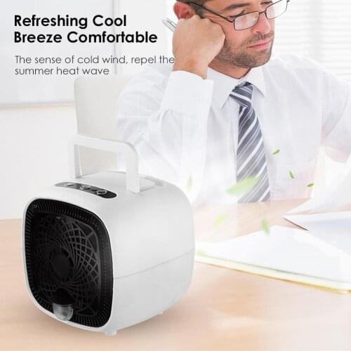 USB Mini Air Cooler Fan Air Cooling Conditioner with Handle Portable Humidification Desktop Air Cooler Multifunction Summer