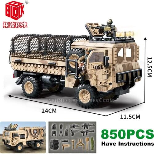 Modern War Call of Duty Military Army Soldiers Tactical Cargo Truck Building Blocks Fit COD Mega Bloks Construx MiniFigures