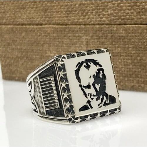 Ataturk Mausoleum Special Design Silver Men 'S Ring