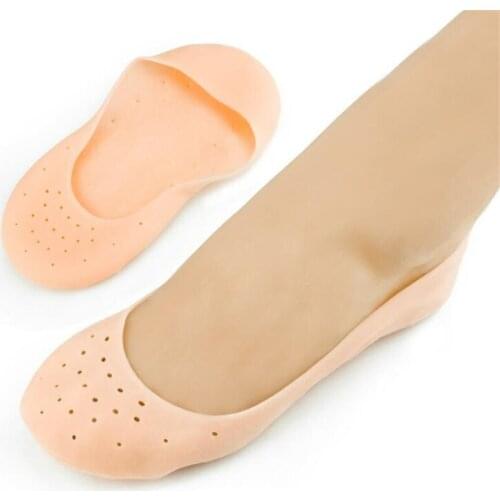 2Pcs Soft Pads Silicone Moisturizing Gel Socks For Foot Care Protector Relieve Dry Cracked Peeling Heels Shoes Insole Cushion