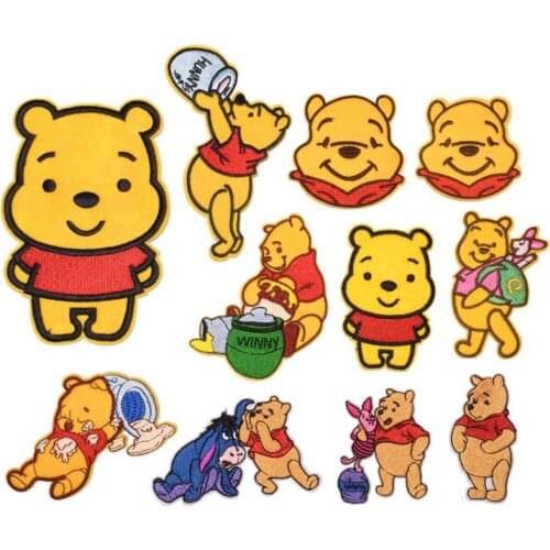 Disney Winnies Embroidery Patches For Clothing Cartoon Patch DIY Applique Accessory Patches Clothing Decor