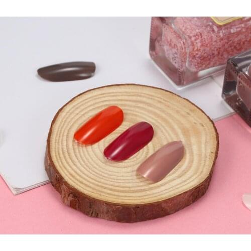 Natural Round Wooden False Nail Art Plate Nail Tips Display Stand Rack Board Nail Polish Gel Display Showing Manicure Tool