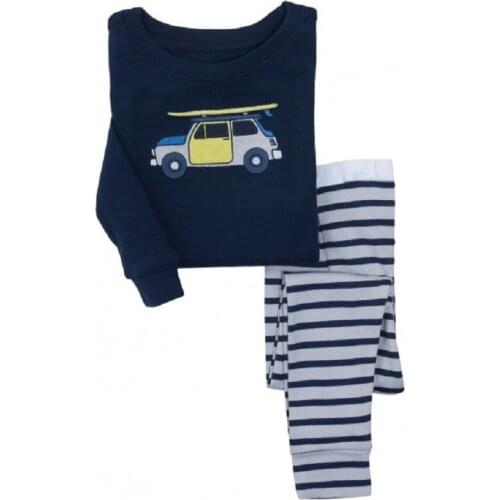 Hooyi Baby Boys Pajamas Suits Cotton Children pijama Boy Tee Shirts Pants Kids pyjama Nightgown T-Shirt Trouser Sleepwear 2-7Y