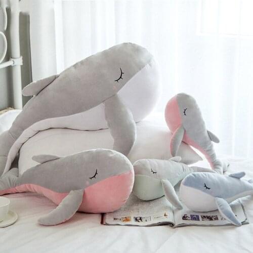 35/55cm Whale Plush Toy Kawaii Plushie Pillow Toy Stuffed Sea Animal Cute Plushies Doll Stuff Animals Dolls for Kids Girls Boys
