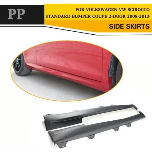PP Auto Door Side Bumper Extenstion Lip For Volkswagen VW Scirocco Coupe 2-Door Side Skirts Apron 2008-2013