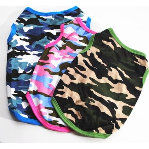 Dog Shirt Summer Pet Clothes Casual Vest Clothing For Small Dogs Jacket Camouflage Costume