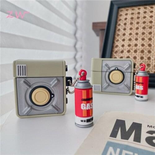 Cute 3d cassette stove headphone cover for airpods 1 2 pro protective cover, bluetooth wireless soft silicone headset cover