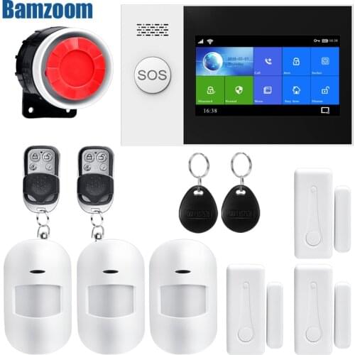 4.3 Inch TFT Screen WIFI GSM Home Burglar Security Alarm System Motion Detector APP Control Fire Smoke Detector
