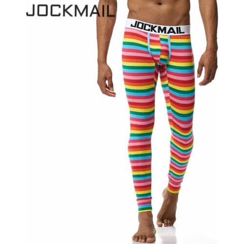 JOCKMAIL New Sexy long johns pants men thermal underwear cotton printed mens thermal underwear sleeping bottoms leggings pant