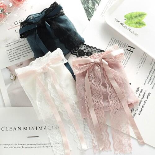 Womens panties big bow lace underpants female casual sexy briefs ladies transparent lingerie underwear women intimates